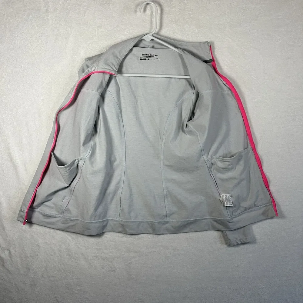 Nike Golf Dri-Fit Hypervis Full Zip Performance Jacket Women Medium Grey Stretch